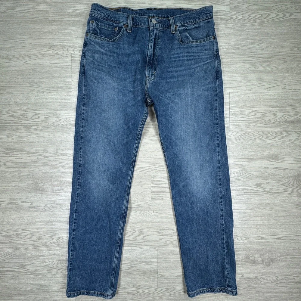 Levi's Men's Jeans 505 Regular Fit Straight Leg Blue 36x32 Stretch Denim Classic